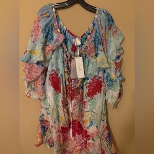 Camilla Multicolor Floral Dress with Ruffle Sleeves